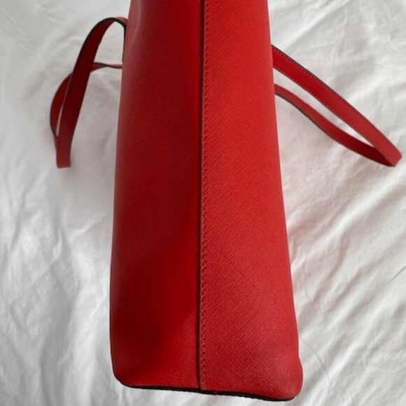 MICHAEL KORS Large Jet Set Orange Saffiano Leather Shoulder Laptop Tote Bag - Picture 10 of 16